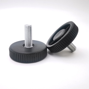 <b>Adjustable</b> Plastic Furniture Feet 40 M8 H18mm Black Chair <b>Leg</b> Pad For <b>Table</b> And Chair Support - Product Image 3