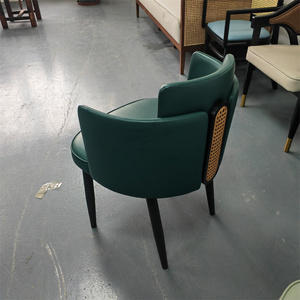 Silla de <span class=keywords><strong>comedor</strong></span> de terciopelo de lujo de estilo italiano moderno, muebles de <span class=keywords><strong>restaurante</strong></span> con reposabrazos trasero suave <span class=keywords><strong>para</strong></span> Villa, Hotel y apartamento - Product Image 4