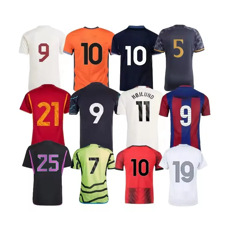2024 Thailand Nieuwe Fans Versie Voetbal Jersey Ademend Voetbal Uniform Voor Fans Custom Voetbal Jersey Fan Versie Voetbal Jersey