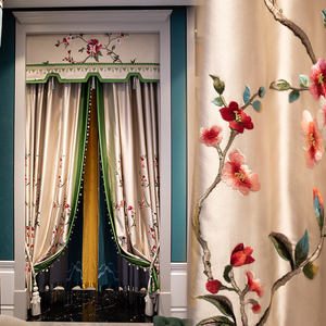 Nouveaux rideaux de fenêtre en soie personnalisés de style chinois, rideaux de fenêtre brodés pour salon, chambre à coucher, <span class=keywords><strong>baie</strong></span> <span class=keywords><strong>vitrée</strong></span>, offre spéciale - Product Image 4