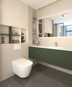 Meuble-lavabo de salle de bain simple de style minimaliste français haut de gamme avec miroir intelligent, design personnalisé - Product Image 5