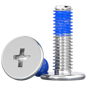 304 Stainless Steel <b>Flat</b> Head Phillips <b>Screw</b> M1.2 M8 With Blue Anti Loosening Adhesive For Furniture Hardware - Product Image 1