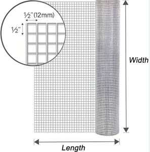 1/2inch nhúng nóng mạ kẽm 10 Gauge hàn dây lưới hàng rào dây cuộn thép sắt lưới 1/2inch dệt dây lưới - Product Image 6