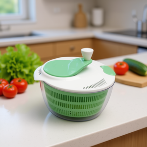 เครื่องปั่นสลัดพลาสติกแบบใช้มือ ปลอดภัยสำหรับเครื่องล้างจาน อุปกรณ์ทำสลัดในครัว - Product Image 2