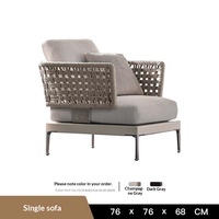 Ensemble de canapés en rotin tressé imperméable haut de gamme pour cour, balcon, patio, villa, hôtel