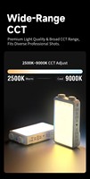 Lumière d'appoint V25RGB avec batterie 4400 mAh pour caméra, vlog et diffusion en direct