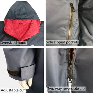 Poncho de surf imperméable avec doublure en polaire Sherpa, coupe ample, coupe-vent, pour la <span class=keywords><strong>natation</strong></span>, robe de change imperméable pour l'hiver - Product Image 5