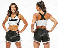 Vente en gros de haute qualité Cheerleading pratique porter personnalisé scintillant Bling exercice filles train Cheer cultures et shorts