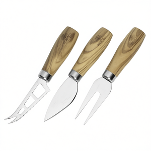 Juego de cuchillos para queso Berard de 3 piezas de acero inoxidable con mango de madera para servir queso - Product Image 2