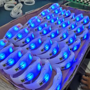 Party Supplies Flashing Wristbands Remote Controlled Led Bracelets Radio Control DMX Glowing Plastic Bracelet