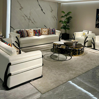 Ensemble de meubles de salon italien moderne KMJ, canapé d'angle surdimensionné sur mesure en cuir PU de luxe haut de gamme