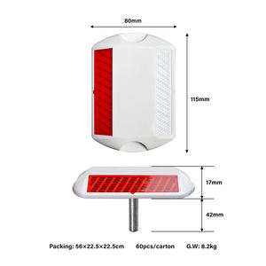Пластиковая дорожная шпилька кошачий глаз Светоотражающие Маркеры высокой интенсивности призматический прочный белый ретро - Product Image 3