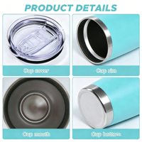 Mug de voyage isotherme en acier inoxydable à double paroi avec couvercle anti-fuite sans BPA, personnalisable avec logo, 20 oz et 30 oz, idéal comme cadeau d'entreprise