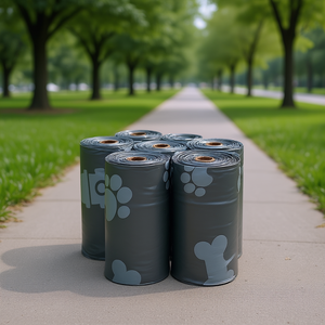 Sacs à déjections canines gris en plastique, contrôle des odeurs, non parfumés, pour l'élimination des déchets d'animaux - Product Image 2