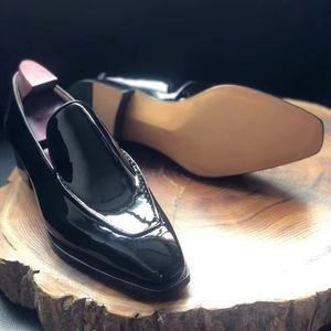 Ce ml27 काले पेटेंट फाइडलेबैक कमर का निर्माण बछड़ा चमड़े के पुरुषों के चमड़े के आउटसोर्स हैंडमेड लोफर - Product Image 1