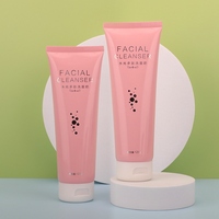 Tubo Vuoto in Plastica PE Rosa da 120ml Personalizzabile, Tubo Rotondo Texturizzato di Alta Qualità per Confezioni Cosmetiche di Detergenti Viso e Lozioni