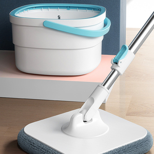 Serpillère rotative domestique très populaire avec seau, <span class=keywords><strong>tige</strong></span> de levage en acier inoxydable, manche télescopique, essorage sur quatre côtés, <span class=keywords><strong>réutilisable</strong></span>, sans contact manuel - Product Image 5