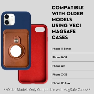 Porta tarjetas <span class=keywords><strong>AirTag</strong></span> para <span class=keywords><strong>iPhone</strong></span> 13 <span class=keywords><strong>12</strong></span> Pro Max Mini, funda trasera de cuero magnética segura para teléfono inteligente - Product Image 4