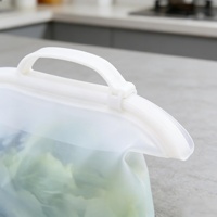 Grand ensemble de contenants réutilisables pour le transport du pain, sacs de conservation alimentaire en silicone transparents et écologiques, rechargeables