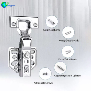 Charnières réglables multi-angles 3D à fermeture amortie <span class=keywords><strong>pour</strong></span> armoire, en fer, 45/90/135/165 degrés - Product Image 3