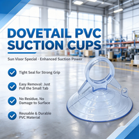 Ventouse transparente en PVC de 45 mm avec anneau de traction pour la manipulation du verre et du plastique en automatisation