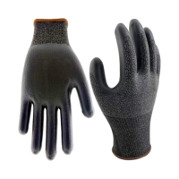 Gants de jardin professionnels résistants aux coupures, en nylon gris 15 jauges, avec paume en mousse de nitrile à points, logo personnalisé, ambidextres