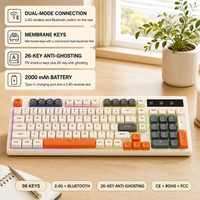   Clavier 98 touches, 26 touches anti-ghosting, touches FN, touches à membrane, rétroéclairage RVB, gravure laser personnalisée, OEM ODM T12