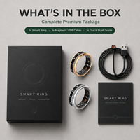 Bague Intelligente de Luxe en Acier Inoxydable Plaqué Or PVD avec Zircon Incrusté, Chiffres Romains, IP68, Compatible Android, Suivi de Santé et Fitness