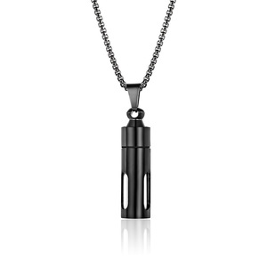 Collier pendentif en acier inoxydable personnalisé avec flacon de parfum en verre, design unique de bouteille à message, bijoux élégants et tendance pour femmes - Product Image 2