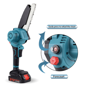 Scie à chaîne sans fil 21V portable pour la coupe du bois, moteur sans balais, lubrification intégrée - Product Image 5