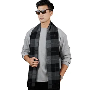 New Scarf 2024 Men Scarf Luxury Wool Blend Business Scarf In Stock For Man