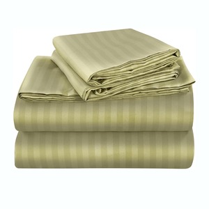 Ensembles de draps de lit à rayures de luxe 1CM linge de lit d'hôtel literie Polyester <span class=keywords><strong>Satin</strong></span> hôtel 4 pièces ensembles de draps de lit - Product Image 6