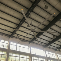 Ventilateur de plafond industriel WEIYU 6,12 m/20 pi HVLS, moteur PMSM, roulement, pales en alliage d'aluminium et de magnésium aviation, 6 pales, 40 dB, commande tactile