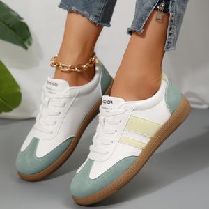 Zapatillas Deportivas Casuales de Mujer, Talla Grande, Primavera 2026, Combinación de Colores Retro, Blancas - Product Image 3