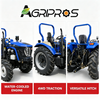 Tracteur agricole à roues Agripros 110HP 4WD, moteur diesel 4 cylindres refroidi par eau, pour l'agriculture
