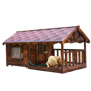 Casa para Perros de Madera Maciza Carbonizada, Impermeable, Transpirable, para Exteriores, para Perros Medianos/Grandes, para Todas las Estaciones - Product Image 5