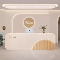 Mobilier de salon moderne haut de gamme comptoir de réception éclairé bureau Spa comptoir de réception avec rangement