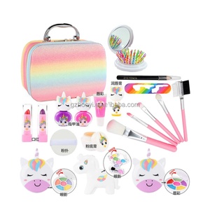 Kit di <span class=keywords><strong>trucco</strong></span> giocattolo finto di plastica <span class=keywords><strong>per</strong></span> ragazze strumenti cosmetici reali <span class=keywords><strong>per</strong></span> bambini <span class=keywords><strong>unicorno</strong></span> principessa bellezza vestire giocattolo - Product Image 1