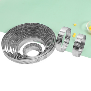 Anneaux de tarte perforés personnalisés pour la cuisson moule à pâtisserie en métal pour dessert français petite tarte aux fruits croûte <span class=keywords><strong>cercle</strong></span> tartelette - Product Image 4