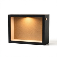 [Éclairage rechargeable à commande tactile] Cadre creux en panneau MDF pour boîtes de rangement et de présentation de figurines DIY, boîtes surprises et décors