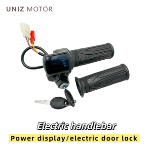 <span class=keywords><strong>Poignée</strong></span> de scooter électrique de haute qualité avec serrure et écran LCD 24V 36V 48V niveau de batterie courant continu accélérateur de vélo électrique - Product Image 2