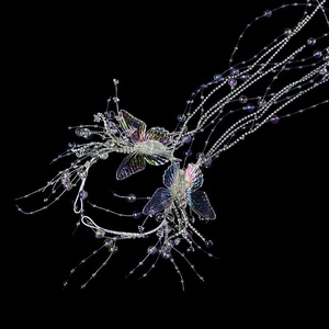 Bán buôn thời trang cưới cô dâu tua cilp Bridal scrunchies bướm pha lê Bridal tóc Clips - Product Image 4