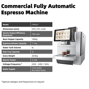 New Professional Fully Automatic Espresso Vending <strong>Machine</strong> Pump Programmable Brewing Commercial Grade Coffee Chefwin 3100W - Product Image 2