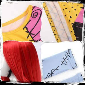 SINSEN Sally Costume Kids 5PCS Dress Wig Leggings Bag Halloween Outfit 4-6Y Girl - Product Image 3