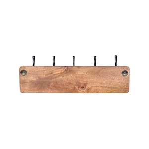 Multi-functional 5 <b>Key</b> <b>Hanger</b> Wall Mounted Black Metal with Wooden Based Home Storage Wall Hanging Stand with Cheap Price - Product Image 4