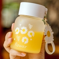 330ml Mini Capacité Bouteille D'eau En Verre Avec Marqueur De Temps Couverture pour Boisson D'eau Transparent Lait Jus Tasse Simple Tasse Cadeau
