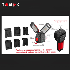 Luz de Trabajo LED TOMAC de 7000 Lúmenes y 18V, Soporte de Trípode Compatible con Baterías Makita, DeWalt, Milwaukee, <span class=keywords><strong>Bosch</strong></span>, Metabo y Stanley - Product Image 3