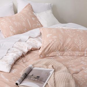 Hochwertiges <span class=keywords><strong>Queen</strong></span> <span class=keywords><strong>Size</strong></span> 3-teiliges Bettwäsche set Weich bedruckter Kissen bezug Doppelseitiger Bett bezug aus Polyester mit Blumenmuster und Reiß verschluss - Product Image 5