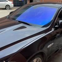 Película de Tinte para Ventanas Camaleón, Color Azul, Protección para Ventanas de Automóviles, Aislamiento Térmico, a Prueba de Explosiones