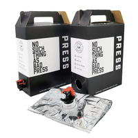 Sac en boîte BIB en aluminium de 1L à 5L, emballage aseptique pour liquides avec valve pour jus, café, vin et boissons (recyclable)